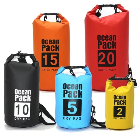 Ventes entières 2L 3L 5L 10L 15L 20L 25L 30L PVC océan parc plage Camping randonnée sac sec sous l'eau sac étanche